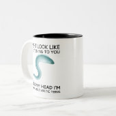 In My Head I'm Thinking About Eels  Zweifarbige Tasse (Vorderseite Links)