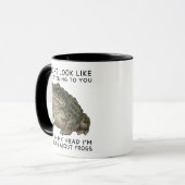 In My Head I'm Thinking About Frogs Funny Tasse (Vorderseite Links)