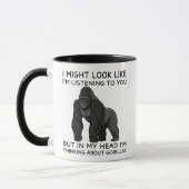 In My Head I'm Thinking About Gorillas Funny Tasse (Links)