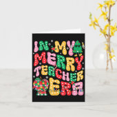 In My Holly Xmas Jolly Teacher Era Teacher Vibes C Karte (Gelbe Blume)