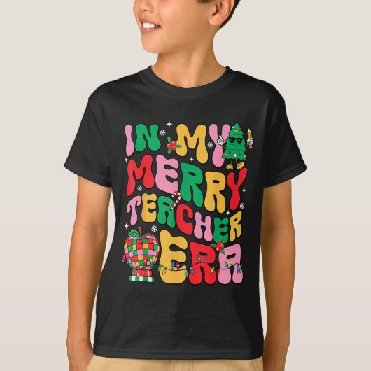 In My Holly Xmas Jolly Teacher Era Teacher Vibes C T-Shirt (Vorderseite)