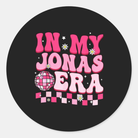 In My Jonas Era Funny Jonas Groovy 80's Men Women Runder Aufkleber (Vorderseite)