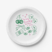 In My Lucky Mama Era  Pink & Green St Patricks Day Pappteller (Vorderseite)