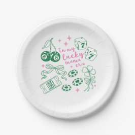 In My Lucky Mama Era  Pink & Green St Patricks Day Pappteller