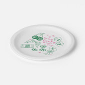 In My Lucky Mama Era  Pink & Green St Patricks Day Pappteller (Schrägansicht)