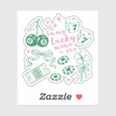 In My Lucky Mama Era Pink St Patricks Day Aufkleber (Blatt)