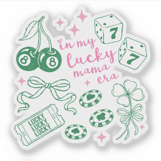 In My Lucky Mama Era Pink St Patricks Day Aufkleber (Vorderseite)