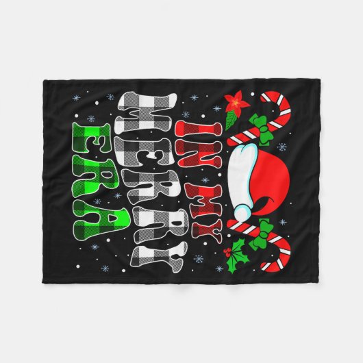 In My Merry Era Family Matching Cute Groovy Merry Fleecedecke (Vorderseite (Horizontal))