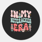 In My Nutcracker Era Groovy Nk Christmas Nutcracke Runder Aufkleber (Vorderseite)