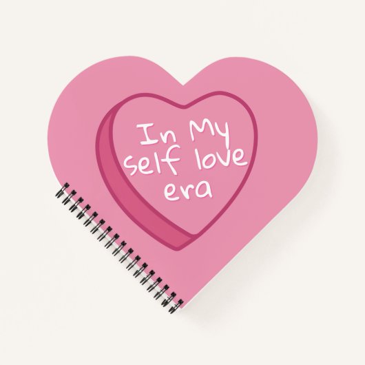 "In my self Liebe Ära" - rosa Notebook Notizblock (Vorderseite)