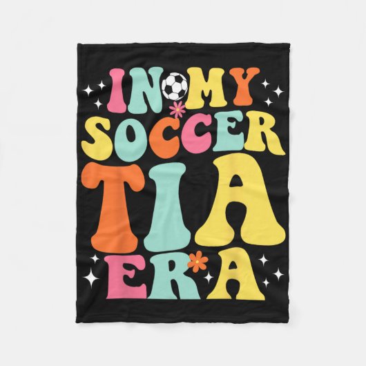 In My Soccer Tia Era Retro Game Day Groovy Fleecedecke (Vorderseite)