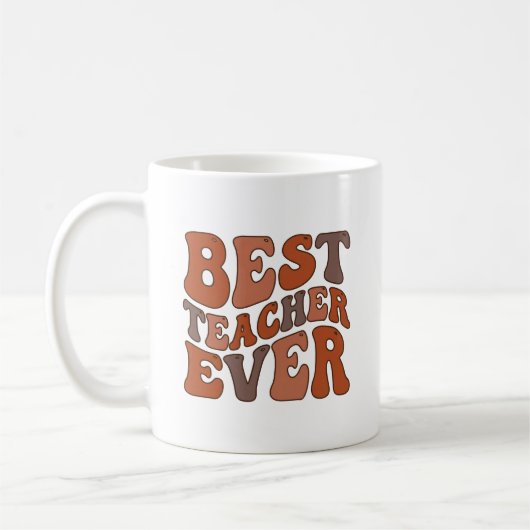 In My Teacher Era – Retro Wavy Personalized Kaffeetasse (Links)