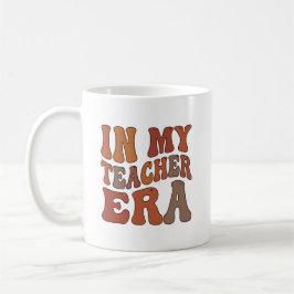 In My Teacher Era Retro Wavy Typography Kaffeetasse