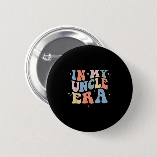 In My Uncle Era Retro Groovy Father's Day  Button (Vorne & Hinten)