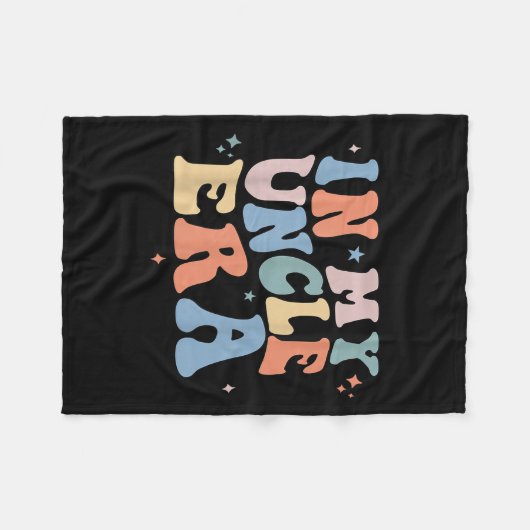 In My Uncle Era Retro Groovy Father's Day Fleecedecke (Vorderseite (Horizontal))