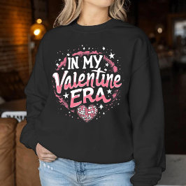 In My Valentine Era Girls Retro Disco Valentines  Sweatshirt