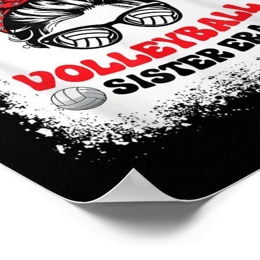 In My Volleyball Sister Era Groovy Bleached Sis Ba Poster (Ecke)