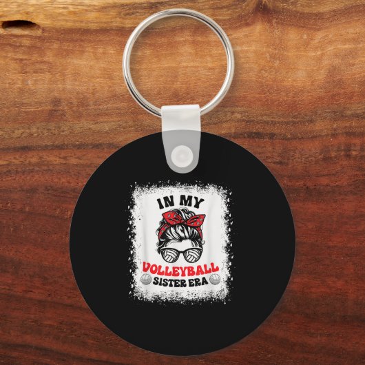 In My Volleyball Sister Era Groovy Bleached Sis Ba Schlüsselanhänger (Vorderseite)