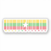 In Myanmar hergestelltes Barcode-Flaggen-Design Aufkleber (Vorderseite)