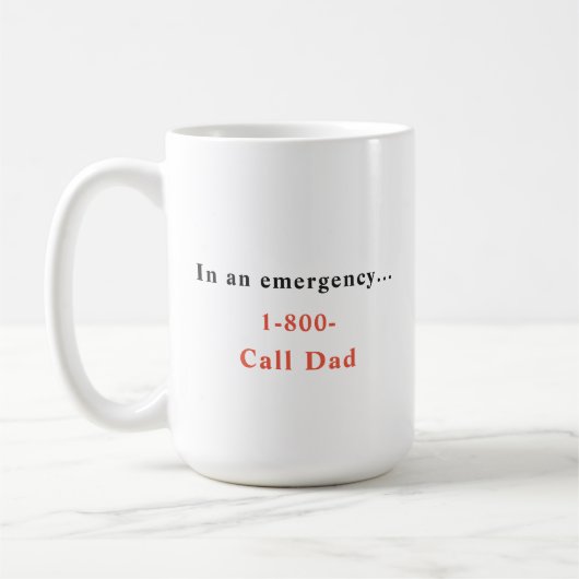 In Notruf 1-800-Call-Vater-Kaffeekocher-Tasse Kaffeetasse (Links)
