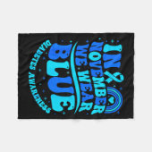 In November We Wear Blue Diabetes Awareness Ribbon Fleecedecke (Vorderseite (Horizontal))