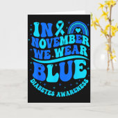 In November We Wear Blue Diabetes Awareness Ribbon Karte (Gelbe Blume)