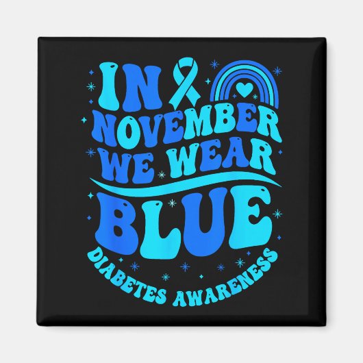 In November We Wear Blue Diabetes Awareness Ribbon Magnet (Vorne)