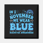 In November We Wear Blue Diabetes Awareness Ribbon Magnet (Vorne)