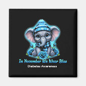 In November We Wear Blue Diabetes Awareness Ribbon Magnet (Vorne)