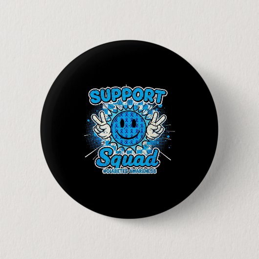 In November We Wear Blue Diabetes Awareness Suprt  Button (Vorderseite)
