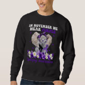 In November We Wear Purple Elephant Epilepsy Aware Sweatshirt (Vorderseite)