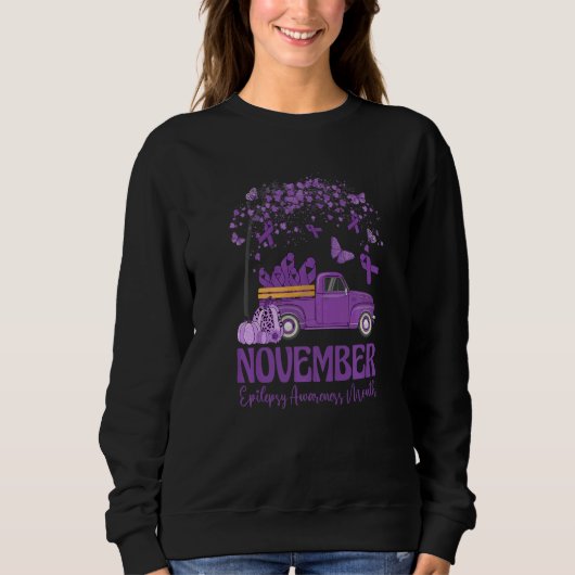 In November We Wear Purple Truck Epilepsy Awarenes Sweatshirt (Vorderseite)