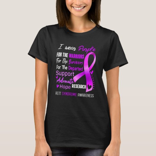In October I Wear Purple For Rett Syndrome Awarene T-Shirt (Vorderseite)