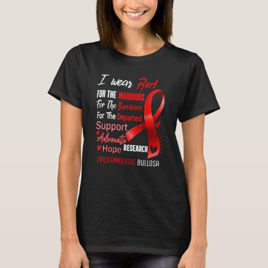In October I Wear Red For Epidermolysis Bullosa Re T-Shirt (Vorderseite)