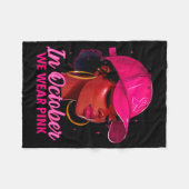 In October We Wear Nk Black Women Breast Cancer Aw Fleecedecke (Vorderseite (Horizontal))