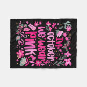 In October We Wear Nk Boho Floral Breast Cancer Aw Fleecedecke (Vorderseite (Horizontal))