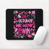 In October We Wear Nk Boho Floral Breast Cancer Aw Mousepad (Mit Mouse)