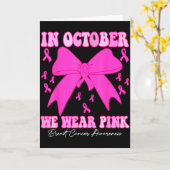 In October We Wear Nk Breast Cancer Awareness Coqu Karte (Gelbe Blume)