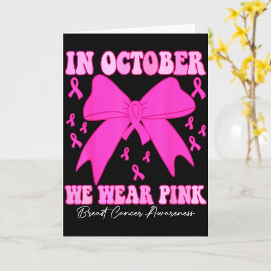 In October We Wear Nk Breast Cancer Awareness Coqu Karte (Gelbe Blume)