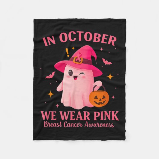 In October We Wear Nk – Breast Cancer Awareness Fleecedecke (Vorderseite)