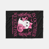 In October We Wear Nk Breast Cancer Awareness Hall Fleecedecke (Vorderseite (Horizontal))