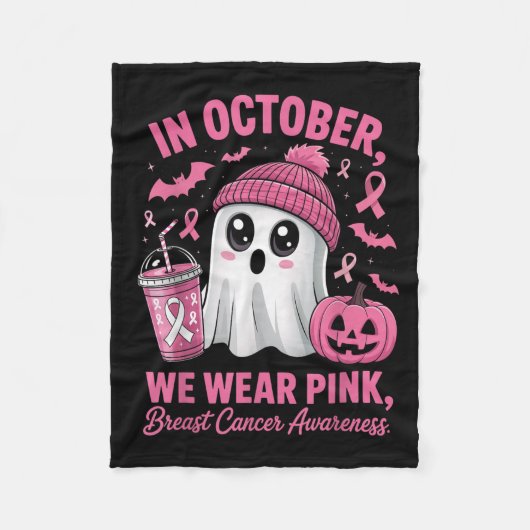 In October We Wear Nk Breast Cancer Awareness Hall Fleecedecke (Vorderseite)