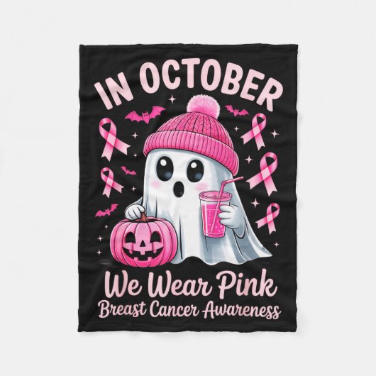 In October We Wear Nk Breast Cancer Awareness Hall Fleecedecke (Vorderseite)