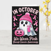 In October We Wear Nk Breast Cancer Awareness Hall Karte (Gelbe Blume)