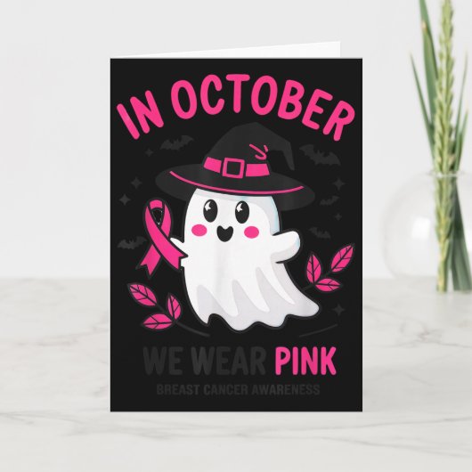 In October We Wear Nk Breast Cancer Awareness Hall Karte (Vorderseite)