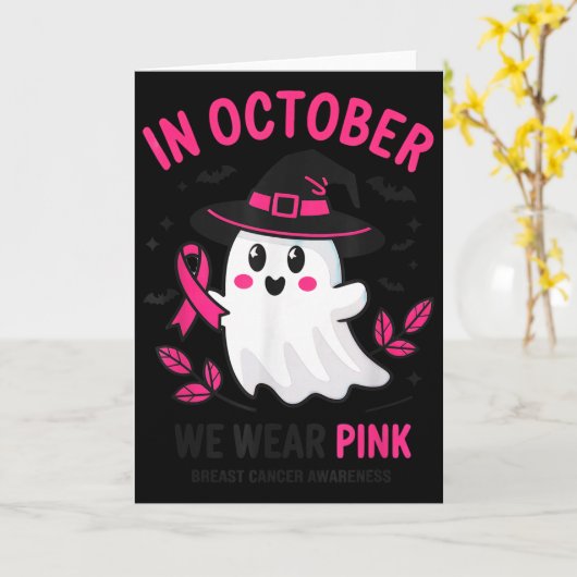 In October We Wear Nk Breast Cancer Awareness Hall Karte (Gelbe Blume)