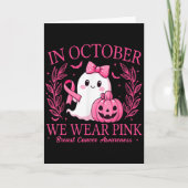 In October We Wear Nk Breast Cancer Awareness Hall Karte (Vorderseite)