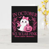 In October We Wear Nk Breast Cancer Awareness Hall Karte (Gelbe Blume)