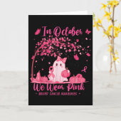 In October We Wear Nk Breast Cancer Awareness Hall Karte (Gelbe Blume)