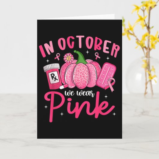 In October We Wear Nk Breast Cancer Awareness Phar Karte (Gelbe Blume)